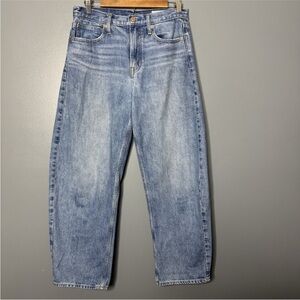 GAP Womens Barrel High Rise Jeans Medium Indigo Sz 28 / 6R